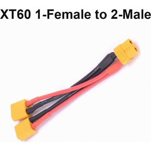 XT60 Parallel Battery Connector Male/Female Cable Dual Extension Y Splitter 14AWG Silicone Wire for RC Battery Motor Drone UAV