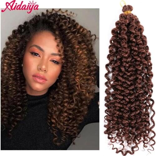 Aidaiya Passion Twist Crochet Braids 14inch Water Wave Synthetic Braiding Hair Extension for Black Women Kinky Curly Twist Hair