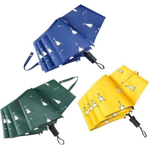 Hot YO-Cartoon Duck Sunny Rainy Umbrella Fashion Automatic Women Umbrella Windproof Three Folding Steel Umbrellas