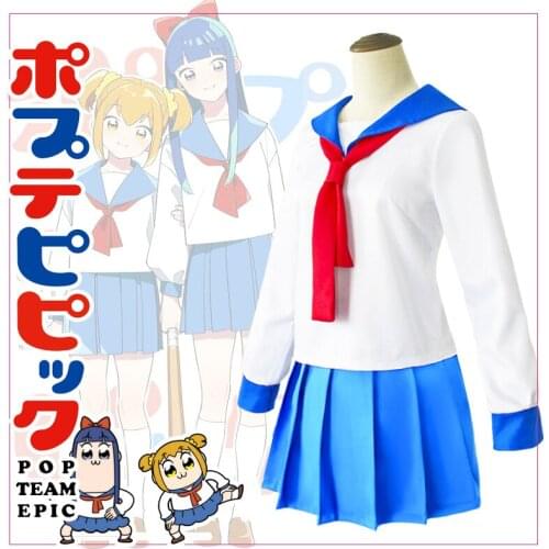 Poputepipikku Cosplay Costumes Popuko Cosplay Wigs Pipimi Costume Anime Pop Team Epic Woman School Uniform