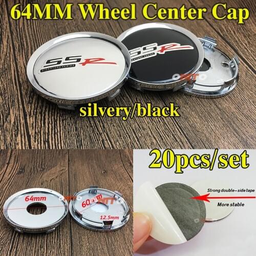 Dust-proof Chrome Wheel Center Centre Cap Car Wheel Hub Cap 20PCS/SET 64MM 6.4CM SSR Emblem Badge For lanos orlando captiva