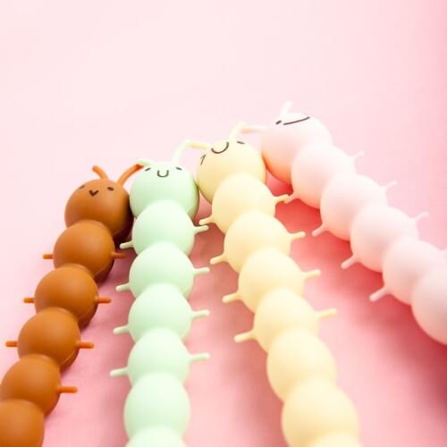 4 pcs/Lot Soft caterpillar gel pen Black color pen Signature 0.5mm ballpoint Stationery Office decoration School supplies F740