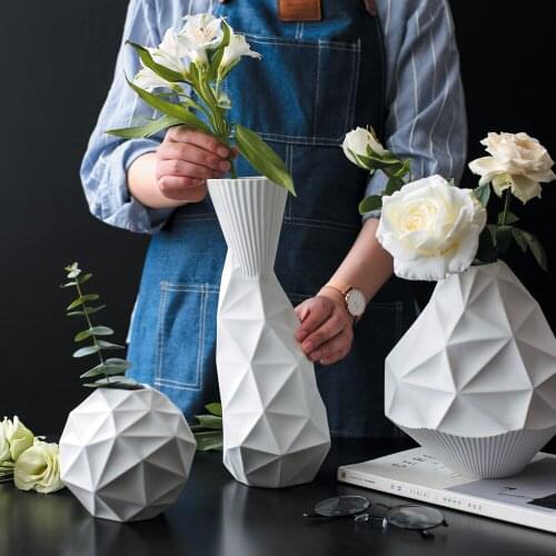 Nordic Simple Ceramic Shaped Vase Plant Vase Home Dining Table Top Vase Decoration