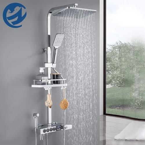 Chrome Thermostatic Digital Display Shower Faucet Shower mxer Crane Bathroom Rain Shower Faucet Bathtub Faucet Bidet Faucet