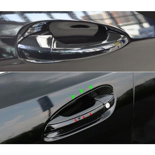 Carbon Texture Car Exterior Door Handle / Bowl Cover Trim For Mercedes Benz C E GLK ML CLA Class W166 W117 X204 W204 W212 W246