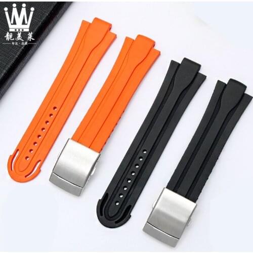 Convex interface silicone watchband for O-ris Diving 7730 Motorsport Williams 7740 rubber strap black orange blue bracelet wrist