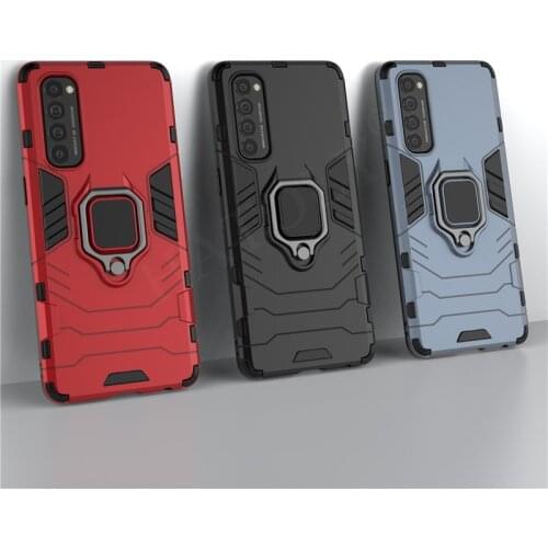 For Oppo Reno 4 Pro Case Cover Ace 2 Z 2Z 2F 4Z 3 5 Pro Plus 4 SE Lite Shockproof TPU Bumper Ring Holder Stand Armor Phone Case