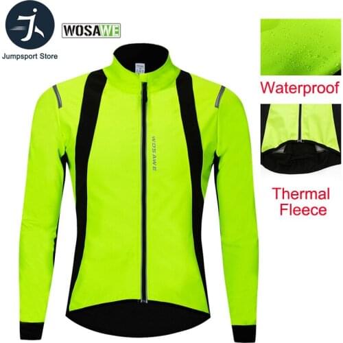 WOSAWE Autumn Winter Windbreaker Cycling Jacket Warmth Thermal Windproof Jacket Bicycle Rain Coat Waterproof Men Womens Jacket