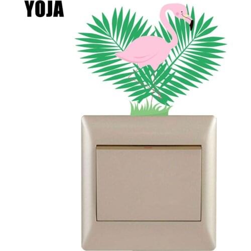YOJA Vector Hand-drawn Cartoon Flamingo Sticker Switch Living Room Bedroom Wall Colored Decor Decals Personalized 8SS0955