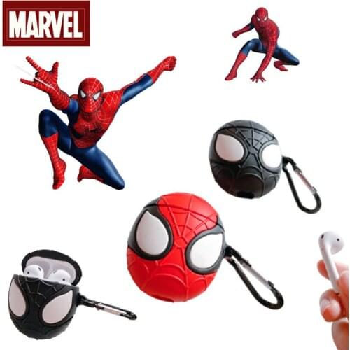 Disney Marvel Spider-Man Bluetooth Wireless Headset Protective Case for AirPods1 2 Three-dimensional Anti-fall Protective Shell