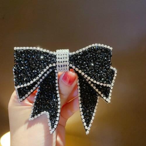 Zeojrlly Crystal Trendy Barrettes Women Hair Jewelry New Korean Crystal Bow Hairpin Back Head Clip Hairpin Hair Jewelry