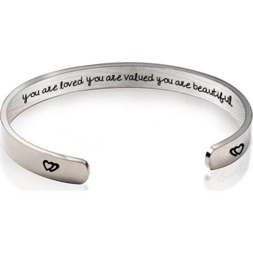 Stainless Steel Bracelet C-shaped Open Bracelet Letters Can Be Customized Jewelry Stainless Steel Accessories for Women