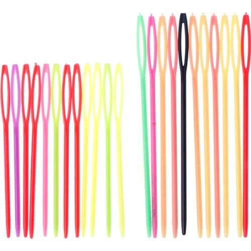 10Pcs Plastic Crochet Hook Knitting Needle Safe Child Kid Weave Sewing Knitting Cross Stitch Needle Bodkin Sweater Scarf