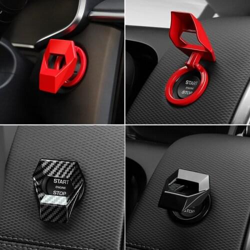 2021 Car Engine Start Stop Switch Button Cover Decorative Auto Accessories Push Button Sticky Cover Car Interior Ornament Gadget