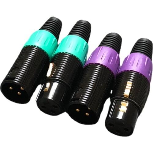 4pcs 24K gold plated XLR plug Balance jack for DIY XLR audio interconnect cable