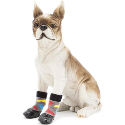 4Pcs Pet Paw Protector Waterproof Washable Cotton Non-Slip Puppy Socks Shoes for Outdoor ropa perro