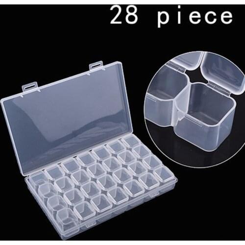 HUACAN Diamond Embroidery Box 28pcs Diamond Painting Tools Accessory Jewelry Drill Plastic Convenience Storage Box Gift Mosaic