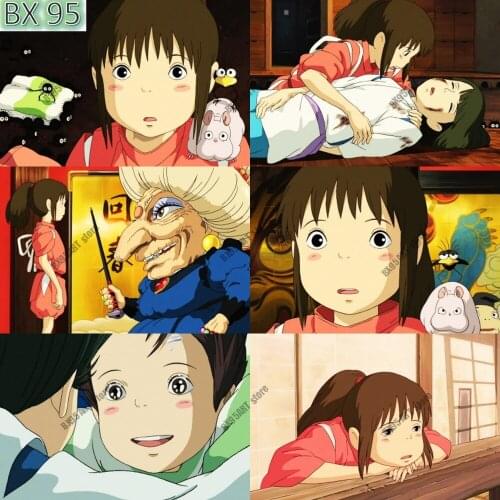 Hayao Miyazaki Anime Posters and Prints Spirited Away Canvas Painting Wall Art Nordic Pictures for Living Kids Room Decoration