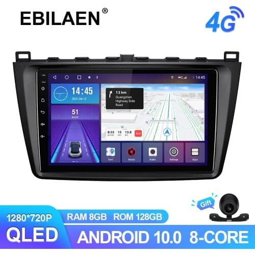 EBILAEN Car Radio Player For Mazda 6 GH 2007-2012 Android 10.0 Multimedia GPS Navigation 6G 128G Wireless Carplay DSP Camera 4G