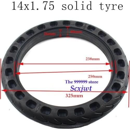 Free shipping Hot sale Good quality 14inch lithium tram bicycle tyre 14x1.75 bicycle electric bicycle explosion-proof solid tire