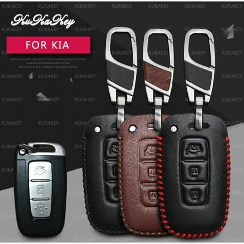 Remote Smart Car Key Case Cover For KIA K5 K4 K3 K2 Rio Sportage Cerato Sorento Forte Carens Auto Key Leather Holder Fob Styling