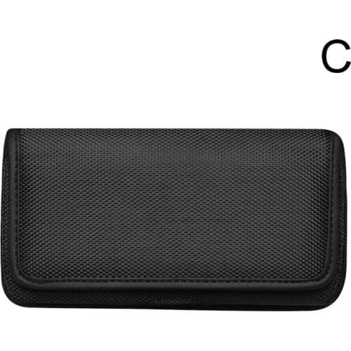 066F Horizontal Nylon Belt Loops Cellphone Holster Holder Carrying Case Sleeve Pouch for Men