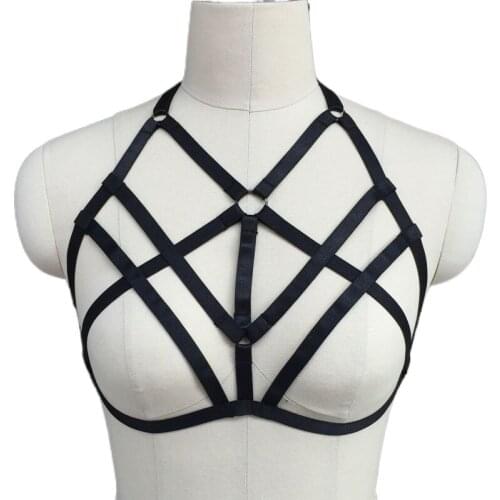 2017 Halloween Costumes bondage harness Bra Corset Bondage girl sexy fashion body cage harness bondage gothic elastic strap bra