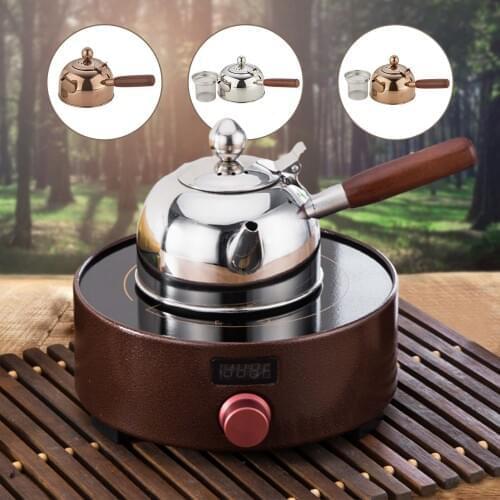 304 Stainless Steel Wooden Handle Tea Pot Boiling Water The Induction Cooker Is Suitable For Hot Water Coffee Tea Brewing