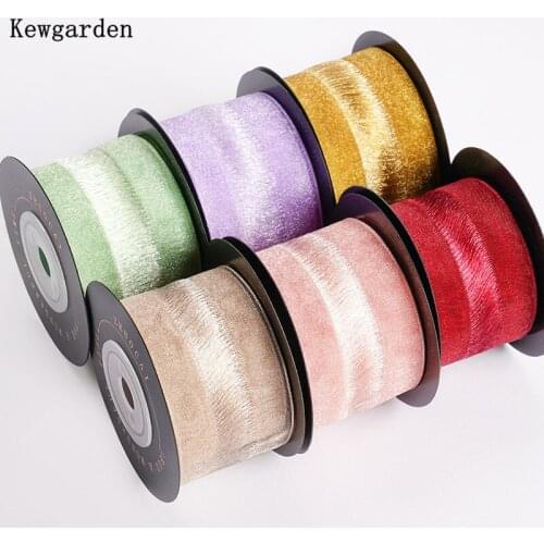 Kewgarden 1-1/2" 40mm Hollow Voile Ribbons DIY Make Hair Bows Accessories Handmade Crafts Tulle Flower Gift Packing 10 Yards
