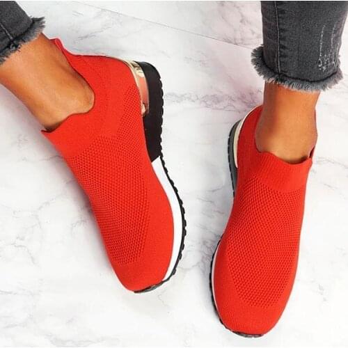 Sneakers Women Vulcanized Shoes Ladies Solid Color Slip-On Sneakers for Female Casual Sport Shoes 2021 Fashion Mujer Shoes