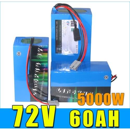 72V 60AH 100AH 8000W Electric bicycle motorcycle scooter Lithium Battery Pack with 3000W 6000W BMS 5A Charger