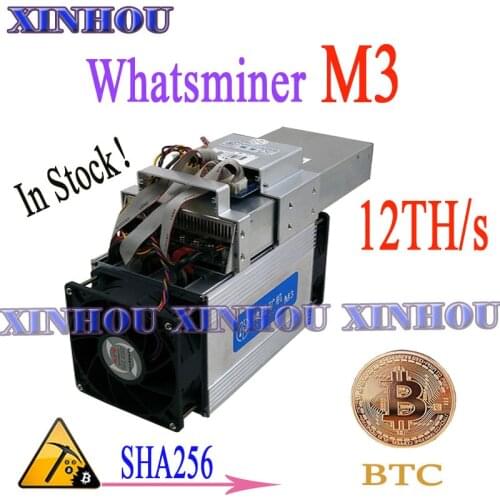 BTC BCH Miner WhatsMiner M3X 11.5-12TH/s Asic SHA256 Bitcoin Miner With PSU Economic Than M21S M20S Antminer S9 S15 T17 S17 T2T