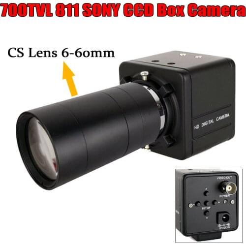1/3 Inch 700TVL CCD SONY Ef4140 Box Camera With CS Lens 2.8-12mm 6-60mm manual focus Mini box CCTV Camera With OSD Menu