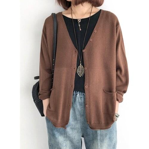 Fashion Womens Sweater New 2020 Spring Autumn Single-breasted Long Sleeve Knitted Sweaters Cardigan Womens Casual Thin Coat
