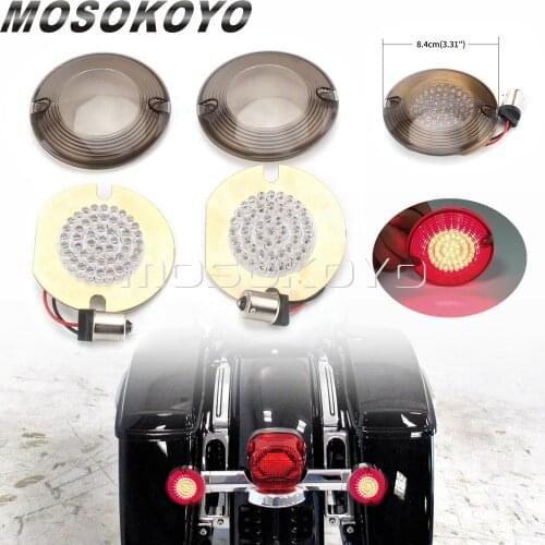 Motorcycle 3 1/4 inch Bullet Style 1156 LED Inserts Turn Signal Panel W/ Lens Cover For Harley FLSTC FLSTN FLHTC FLHTK FLTR FLHR