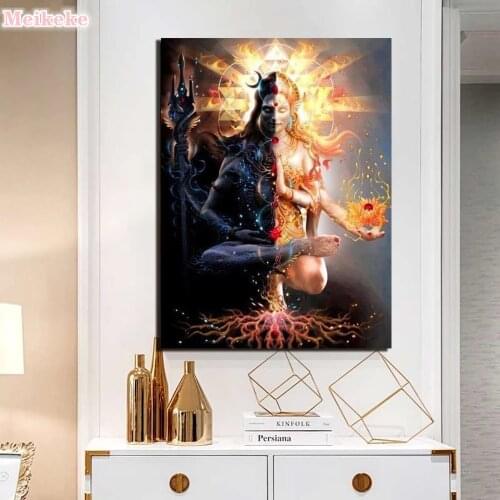 5D DIY Full Drill Diamond Painting Religion Shiva Dark And Light Diamond Mosaic Religious Embroidery Cross Stitch Kit Home Decor