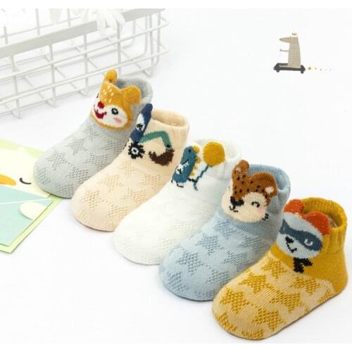 5 Pairs/lot Colour Spring Summer Baby Socks Solid Color Infant Baby Floor Socks Soft Cotton Anti-Slip Boat Socks Girls
