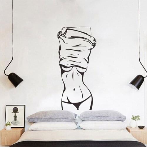 New Sexy girl Wall Sticker Creative living room bedroom decoration Mural Art Decals wallpaper home decor Fitness stickers