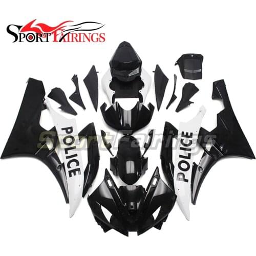 Injection Fairings For Yamaha YZF600 R6 06 07 2006 2007 Plastics ABS Motorcycle Fairing Kit Bodywork Cowling Black White Police