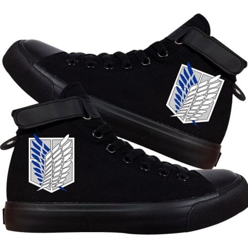 Anime Attack on Titan High Canvas Survey Corps Logo Printed Velcro Shoes Vulcanized Shoes Sneakers Shoes Riverdale Serpents