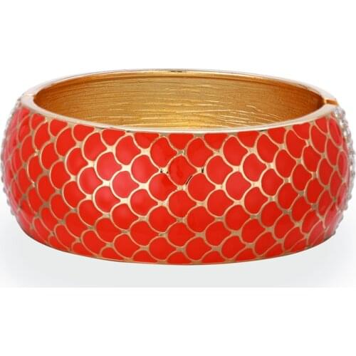 ORNAPEADIA 2021 Popular Fashion Dripping Oil Bracelet for Women Goldfish Pattern Alloy Jewelry Wholesale Bangles for Women