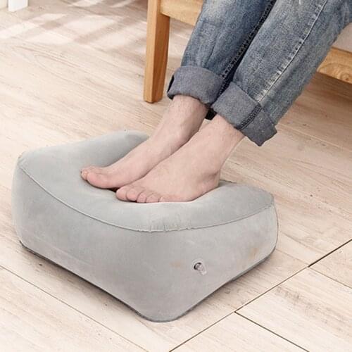 Soft Footrest Pillow PVC Inflatable Foot Rest Pillow Cushion Air Travel Office Home Leg Up Relaxing Feet Tool