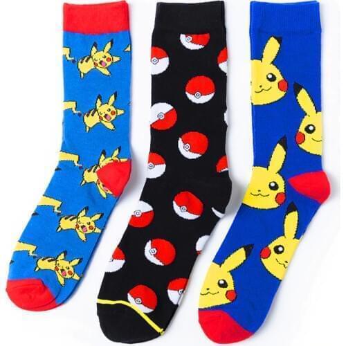 Pokemon Pikachu Figure Cotton Socks Pokemon Squirtle Charmander Bulbasaur Anime Cosplay Men Women Christmas Gift Sock
