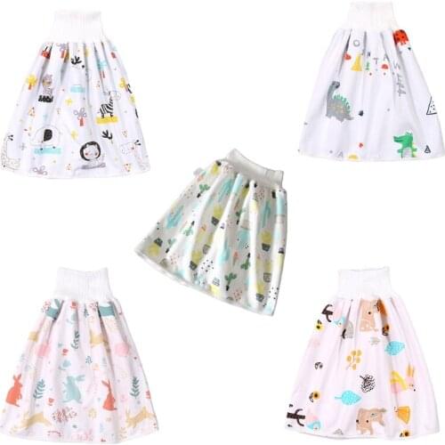 Portable Newborn Baby Waterproof Cotton Training Pants Cloth Colorful Cartoon Print Diaper Skirt Sleeping Bed Pad Mattress