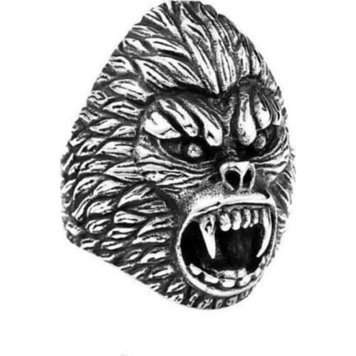 Drop Ship Size 7~13 Cool Monkey Ring 316L Stainless Steel Jewelry Sharp Teeth Ape Ring