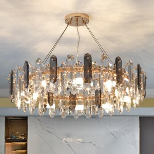 Luxury Crystal Led Pendant Lights Lustre Modern Bedroom Living Dining Room Home Decor Lamp Indoor Lighting Hanging Light Fixture