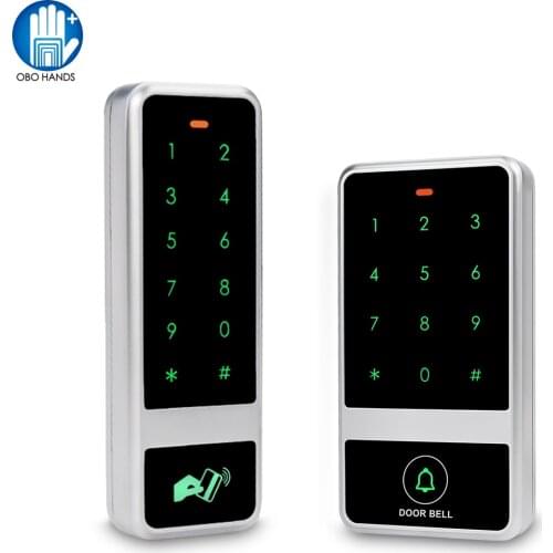 Touch Metal Access Control Reader 125KHz RFID Access Control Keypad Board Digital Password Lock for Home Alarm System + 10 Keys