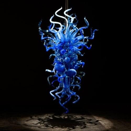 Italy Designed Blue Pendant Lamp Chihuly Art Hanging Hand Blown Glass Chandeliers Light Modern LED Custom Made 32 40 Inches