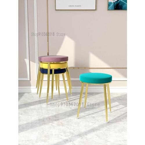 Modern And Simple Dressing Table Stool Net Red Light Luxury Makeup Stool Princess Bedroom Chair Ins Nordic Nail Stool