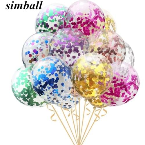 Wedding Decoration 5Pcs Silver Rose Gold Glitter Confetti Balloons Baby Shower Birthday Party Celebration Perfect Decor Supplies